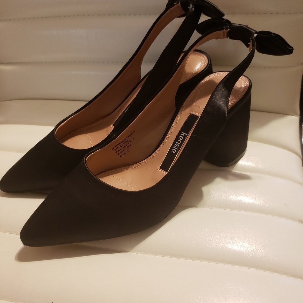 Kenzie Black Satin Shoes